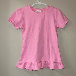 NWOT Pink Puff Sleeve Ruffle Top